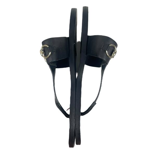 Gucci Horsebit Calf Leather Thong Sandal Slide Black Silver Size 37.5 - Picture 4 of 11